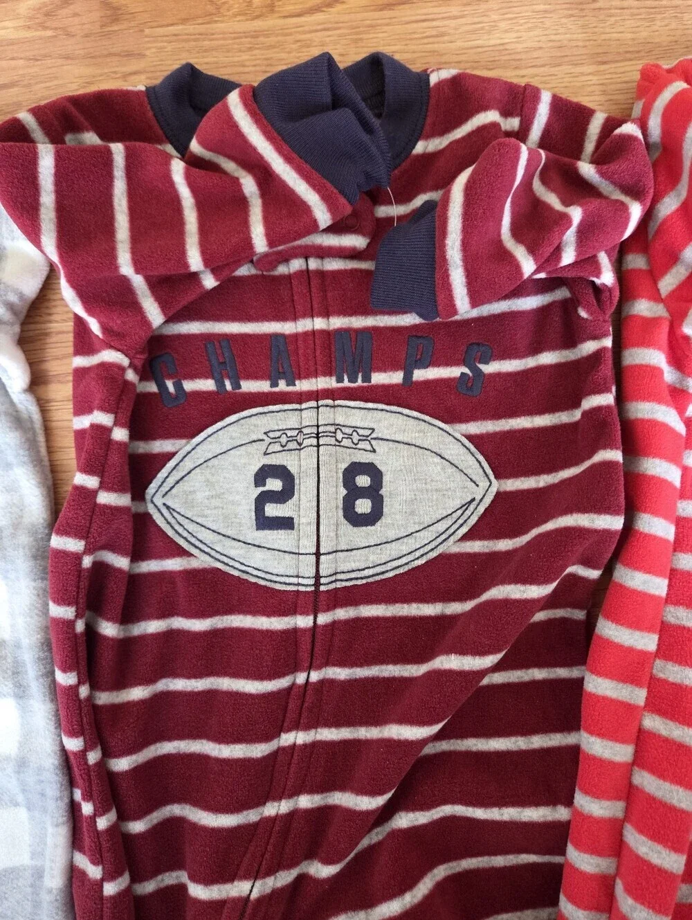 Bundle Carter's Boys PJs 6M Footie Pajama Kids Headquarters Football Space Sleep